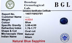 Blue Sapphire Certificate