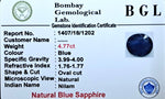 Blue Sapphire Certificate