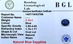 Blue Sapphire Certificate