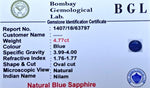 Blue Sapphire Certificate