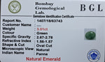 Emerald 3.01ct Certificate