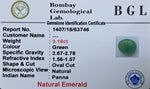 Emerald 3.18ct Certificate