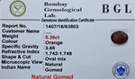 Gomed 5.26ct Certificate