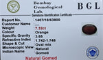 Gomed 7.32ct Certificate