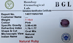 Manik 7.16ct Certificate