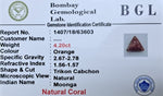Moonga 4.20ct Certificate