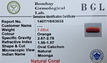 Moonga 7.05ct Certificate