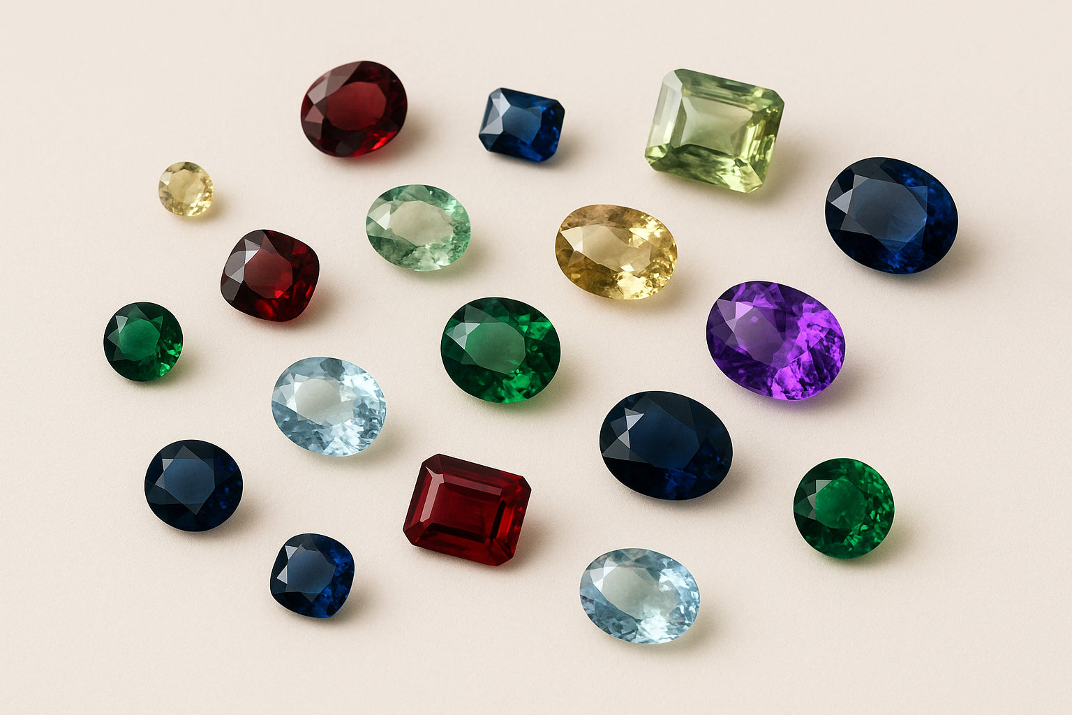 Collection of natural loose gemstones