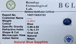 Blue Sapphire 4.48ct Certificate