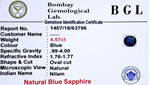 Blue Sapphire Certificate