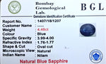 Blue Sapphire Certificate