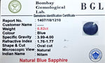 Blue Sapphire Certificate