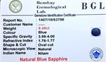 Blue Sapphire  Certificate