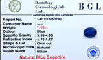 Blue Sapphire Certificate