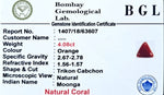 Red Coral Certificate