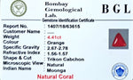 Red Coral Certificate