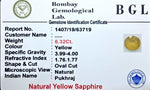 Yellow Sapphire  Certificate