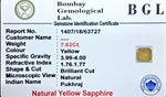 Yellow Sapphire Certificate
