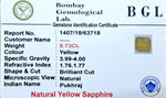 Yellow Sapphire Certificate