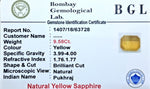 Yellow Sapphire Certificate
