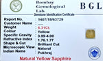 Yellow Sapphire Certificate