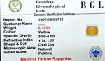 Yellow Sapphire Certificate