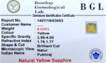 Yellow Sapphire Certificate