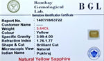 Yellow Sapphire Certificate
