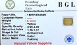 Yellow Sapphire Certificate