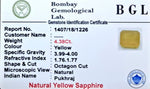 Yellow Sapphire Certificate