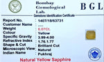Yellow sapphire Certificate