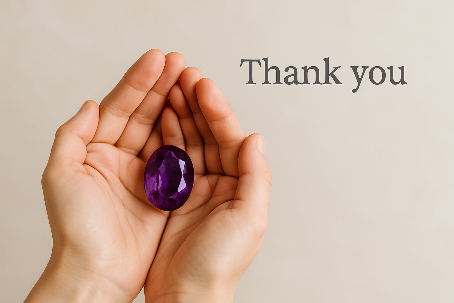 Gemstone gift box with ribbon as thank you gesture